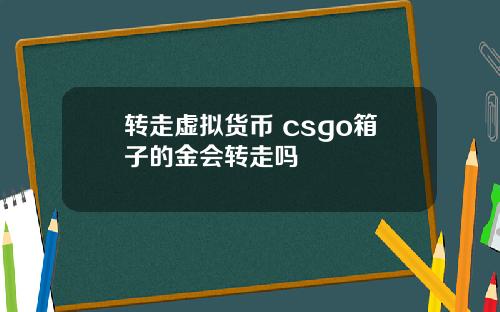 转走虚拟货币 csgo箱子的金会转走吗