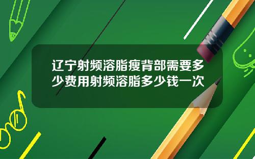 辽宁射频溶脂瘦背部需要多少费用射频溶脂多少钱一次