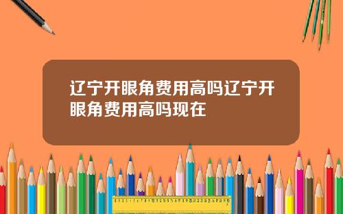 辽宁开眼角费用高吗辽宁开眼角费用高吗现在
