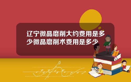 辽宁微晶磨削大约费用是多少微晶磨削术费用是多少