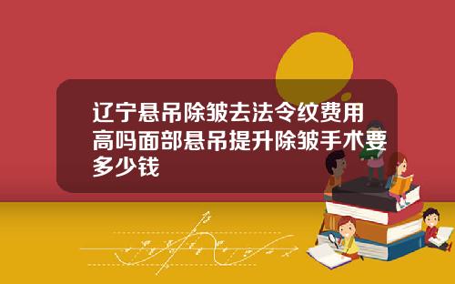 辽宁悬吊除皱去法令纹费用高吗面部悬吊提升除皱手术要多少钱
