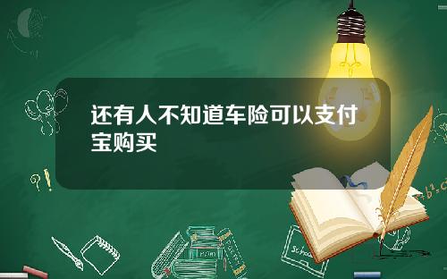 还有人不知道车险可以支付宝购买
