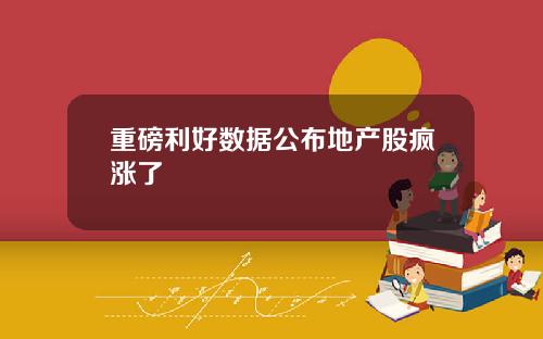 重磅利好数据公布地产股疯涨了