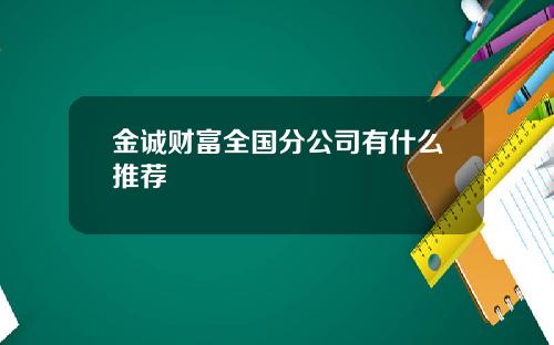 金诚财富全国分公司有什么推荐