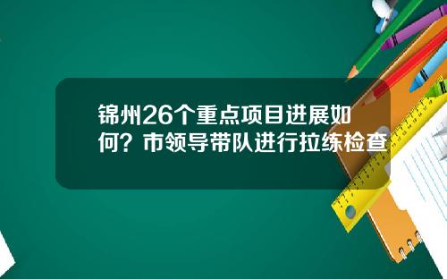 锦州26个重点项目进展如何？市领导带队进行拉练检查