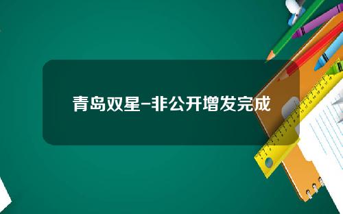 青岛双星-非公开增发完成