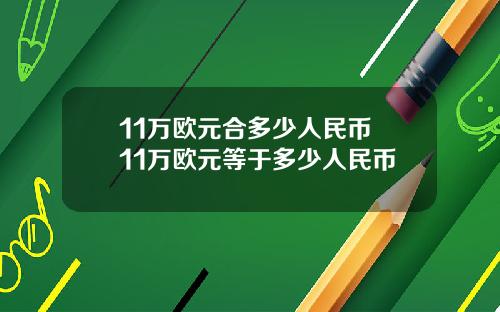 11万欧元合多少人民币 11万欧元等于多少人民币