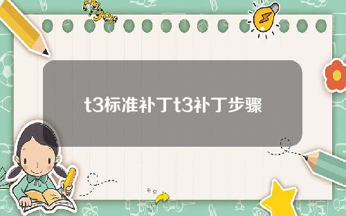 t3标准补丁t3补丁步骤