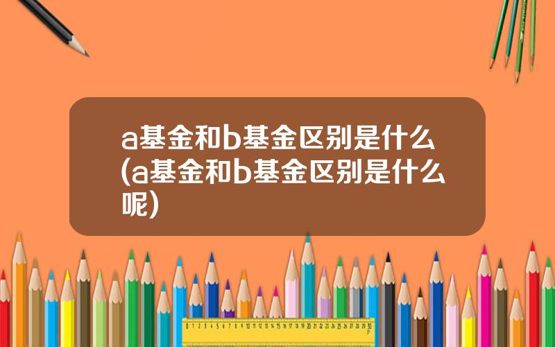 a基金和b基金区别是什么(a基金和b基金区别是什么呢)
