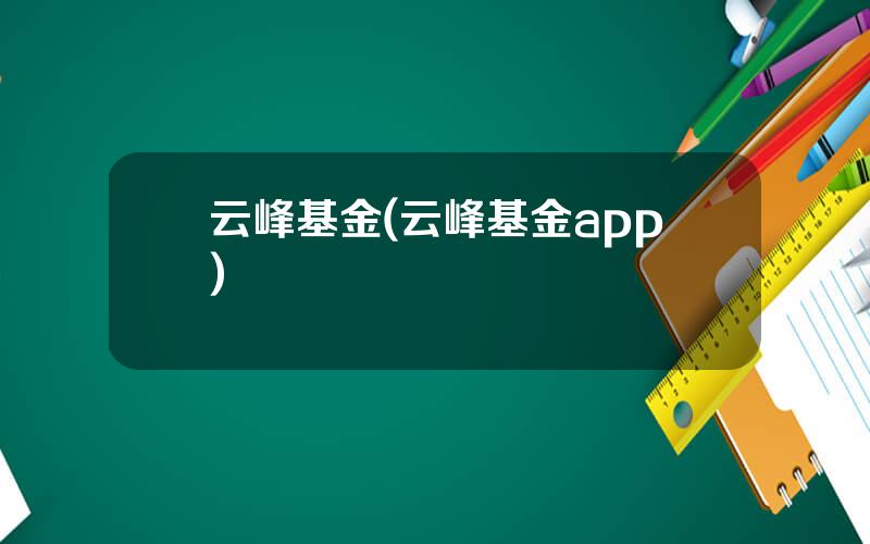 云峰基金(云峰基金app)