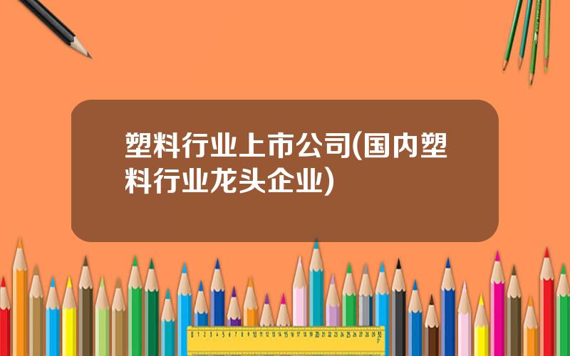塑料行业上市公司(国内塑料行业龙头企业)
