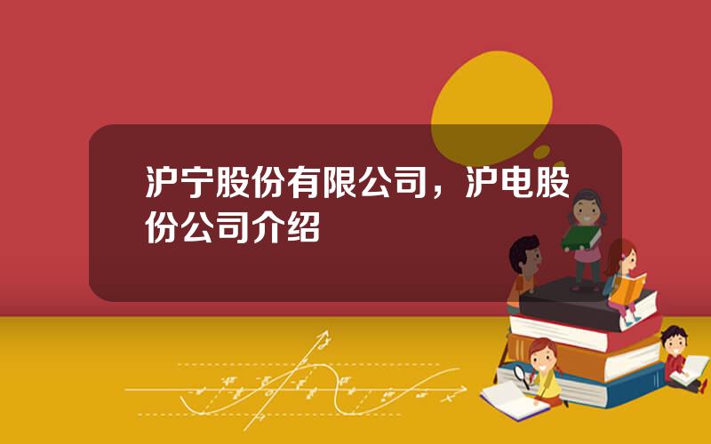 沪宁股份有限公司，沪电股份公司介绍