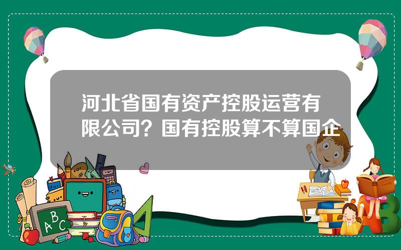 河北省国有资产控股运营有限公司？国有控股算不算国企