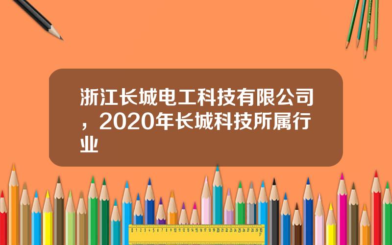 浙江长城电工科技有限公司，2020年长城科技所属行业