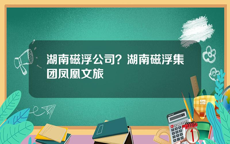 湖南磁浮公司？湖南磁浮集团凤凰文旅