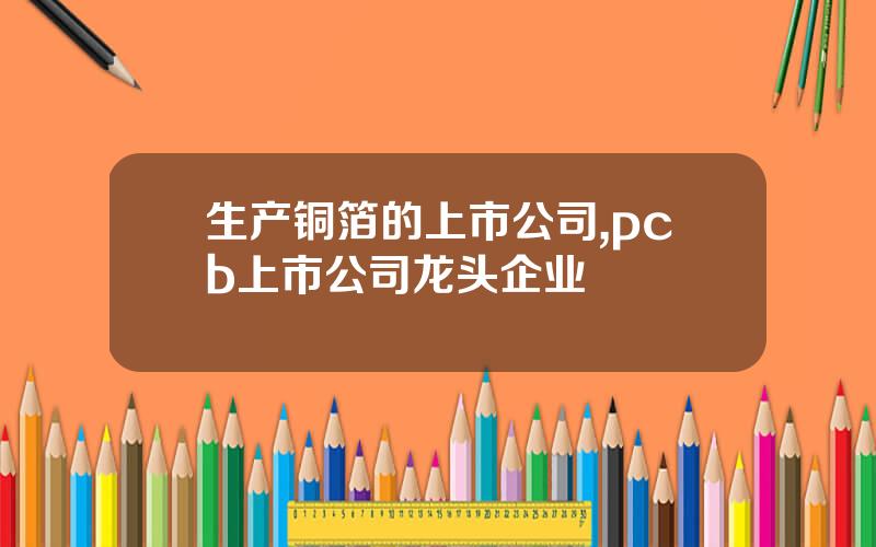 生产铜箔的上市公司,pcb上市公司龙头企业