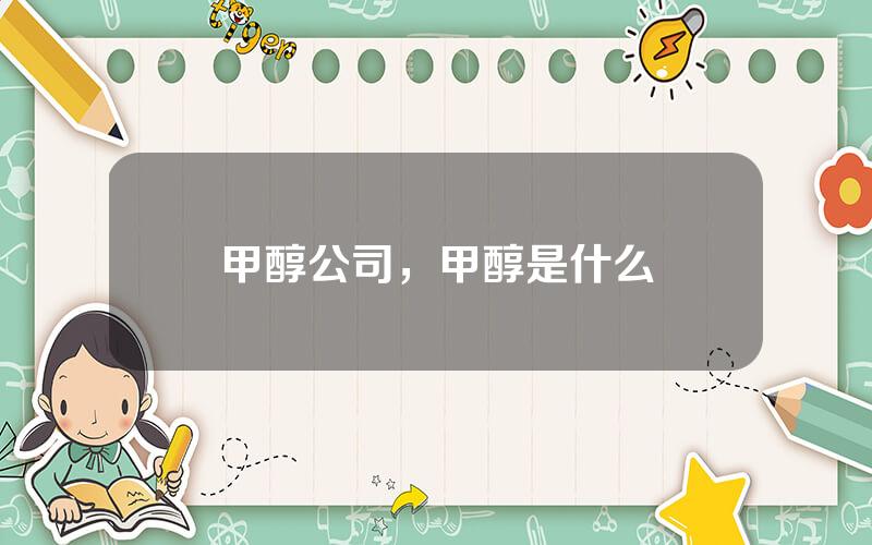 甲醇公司，甲醇是什么