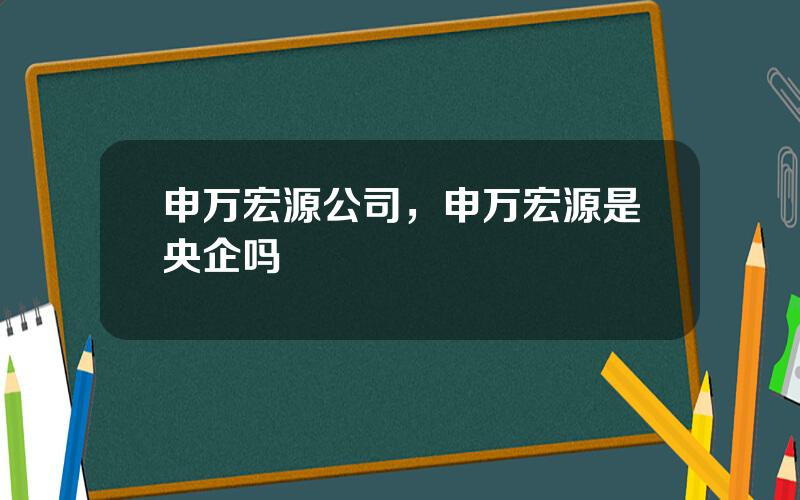 申万宏源公司，申万宏源是央企吗