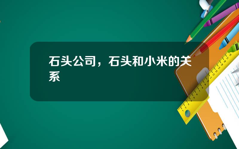 石头公司，石头和小米的关系