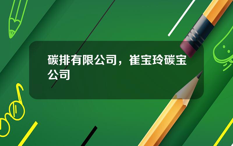 碳排有限公司，崔宝玲碳宝公司