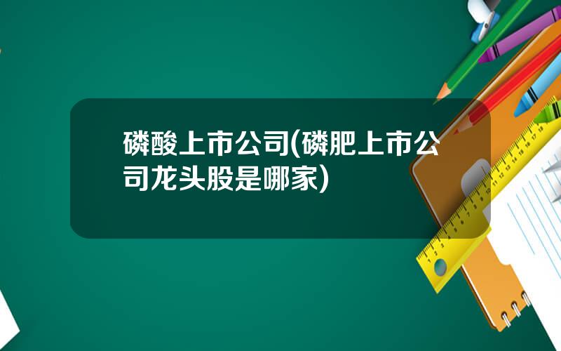 磷酸上市公司(磷肥上市公司龙头股是哪家)