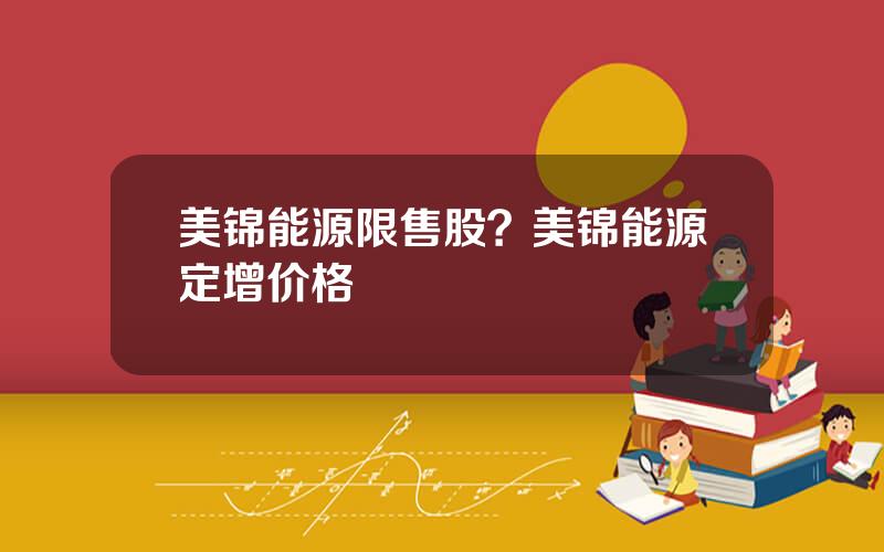 美锦能源限售股？美锦能源定增价格