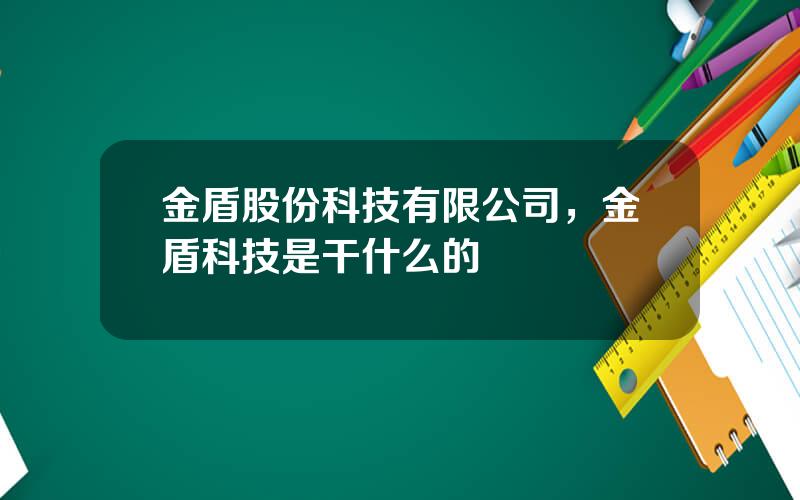 金盾股份科技有限公司，金盾科技是干什么的